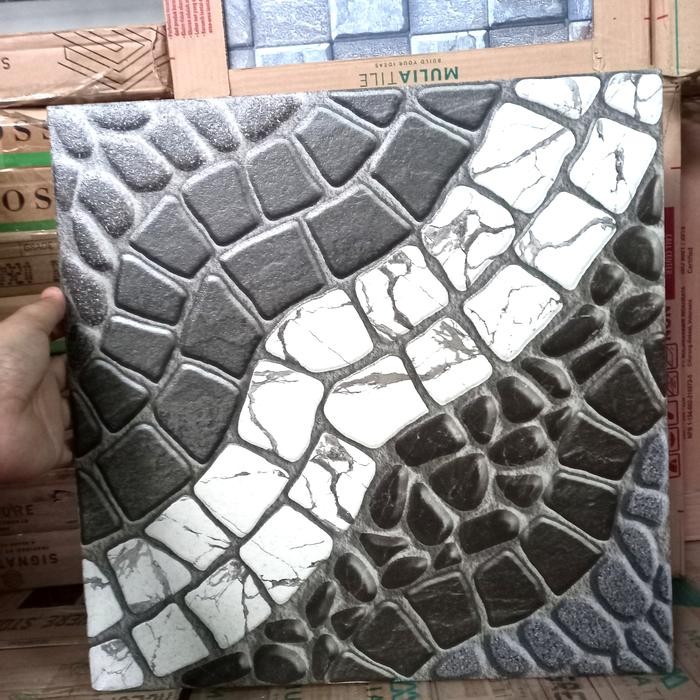 KERAMIK KASAR 40x40 BATU ALAM - KERAMIK TERAS CARPORT GARASI - KOBIN