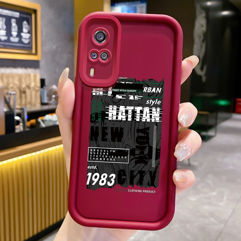 Casing Hp untuk VIVO Y51 2020 Y31 2021 Y51A 2021 Y53s Y33 Case Hp Casing pola Ilustrasi huruf tahun 