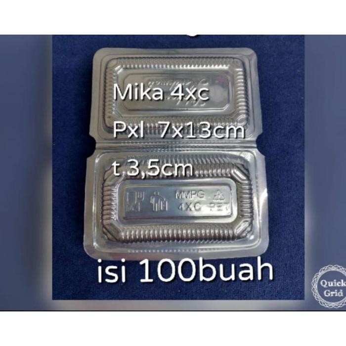 mika plastik bening 4c/4xc tempat kue makanan nasi puding mie goreng