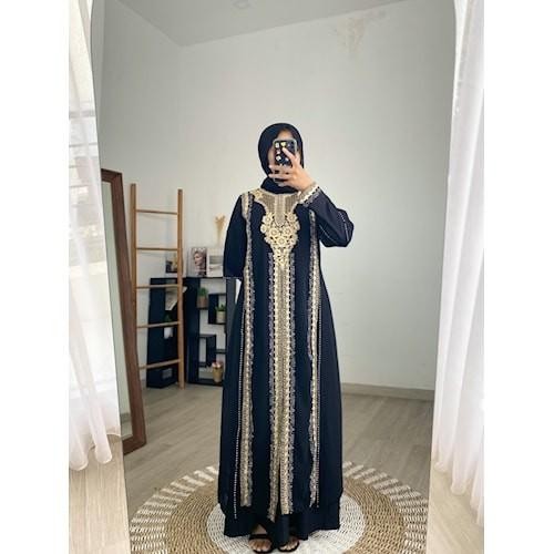 Gamis Hitam Abaya Premium Gamis Hitam Turkey size M L XL XXL