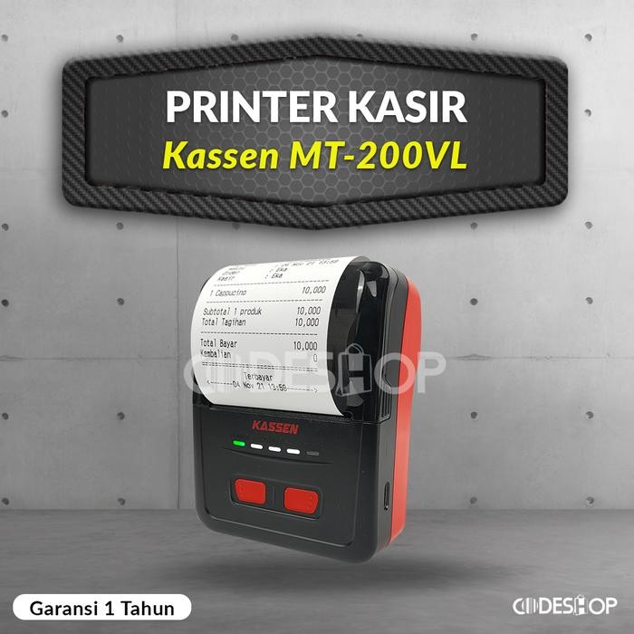 Ready Mini Printer Thermal Kassen MT-200VL Printer Portable Cetak Struk