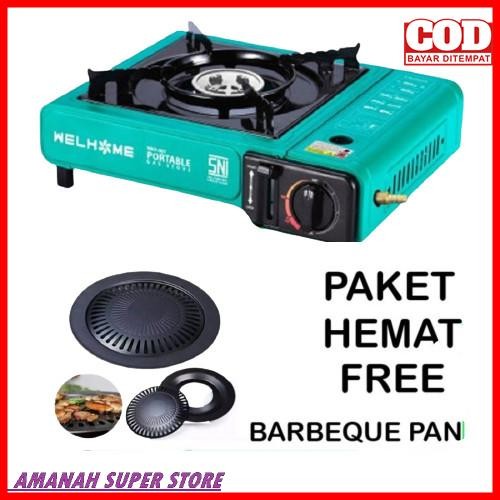 Kompor Camping/Kompor Portable Welhome + Panggangan