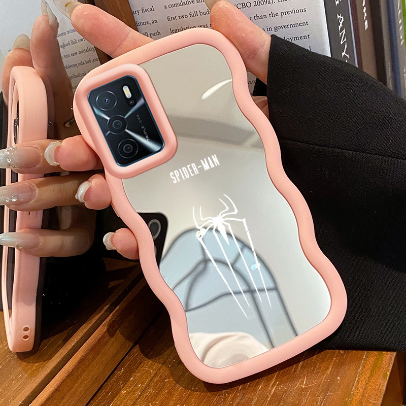 Casing Untuk OPPO A16 A16s A54s Case Casing HP Pola bekas kaki dan laba-laba Kesing Kasing Macaron M