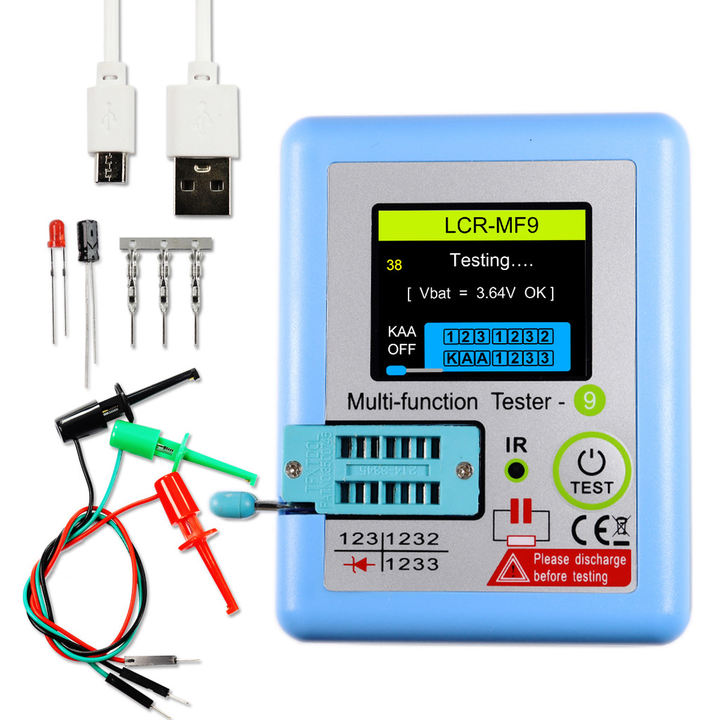 Terbaik LCR-MF9 1.8" TFT LCD Display Multi-meter Transistor Tester Diode Triode Capacitor Resistor T