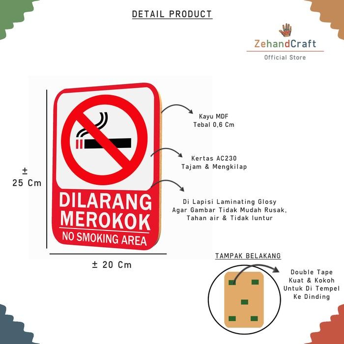 Zehandcraft - Hiasan Dinding Dilarang Merokok Poster