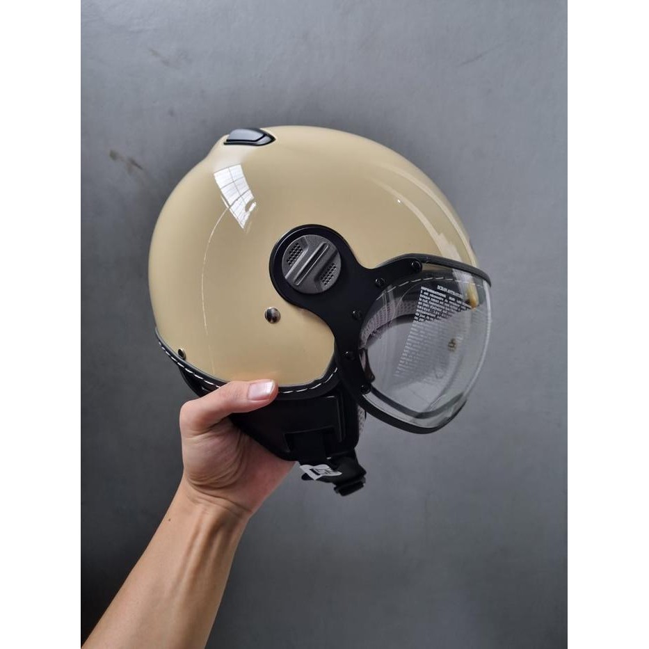 ZEUS ZS 210K IVORY GLOSSY RETRO SINGLE VISOR HELMET