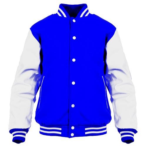 Jaket Varsity Baseball Biru Putih