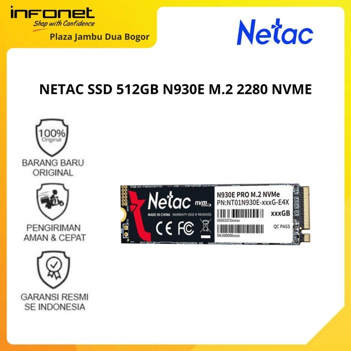 SSD 512GB M2 NVME PCIe GEN3 X4 NETAC N930E 2280