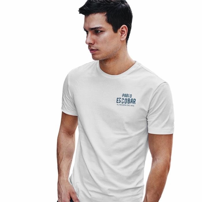 Kaos Pablo Escobar Cartel De Medellin Gangster Retro White Vintage