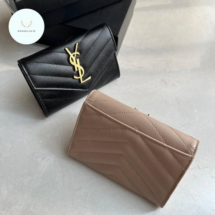 YSL monogram small envelope wallet 4cc+open compartment