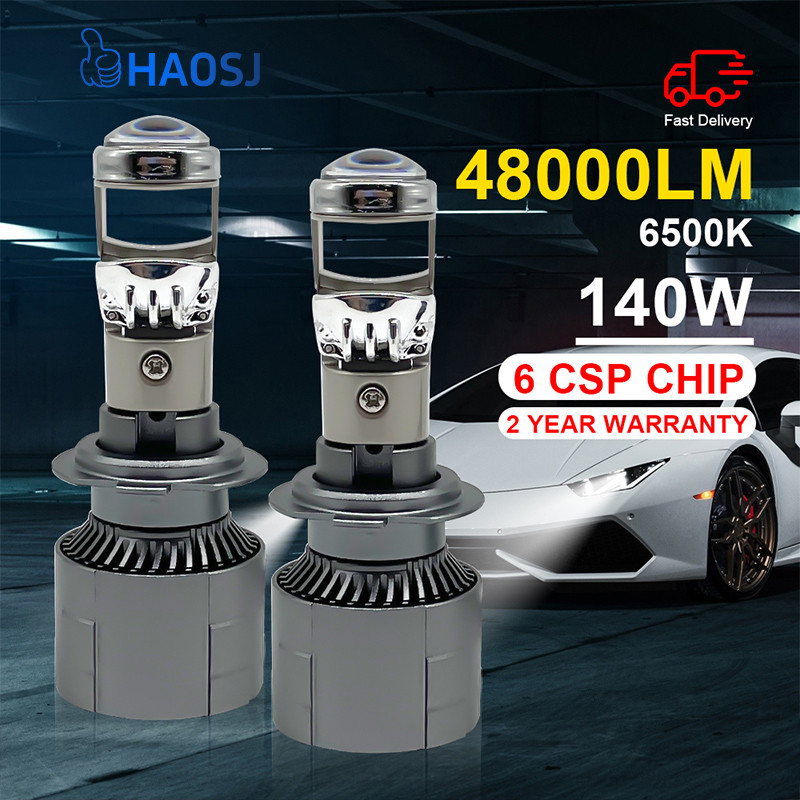 HAOSJ 2 pcs H4 LED headlight 6000K car mini H7 LED headlight