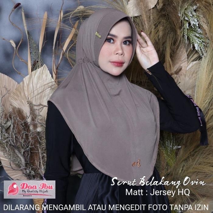 KirimCpT- 169 Jilbab Doa Ibu Serut Belakang Sporty Tanggung Jersey High Quality / Hijab Doi Ory