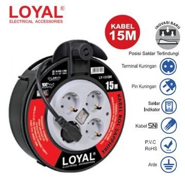 jbh3- Loyal Ly-131 Sk Kabel Box Roll Sapphire + Saklar 15 Meter Ly-131Sk Sni