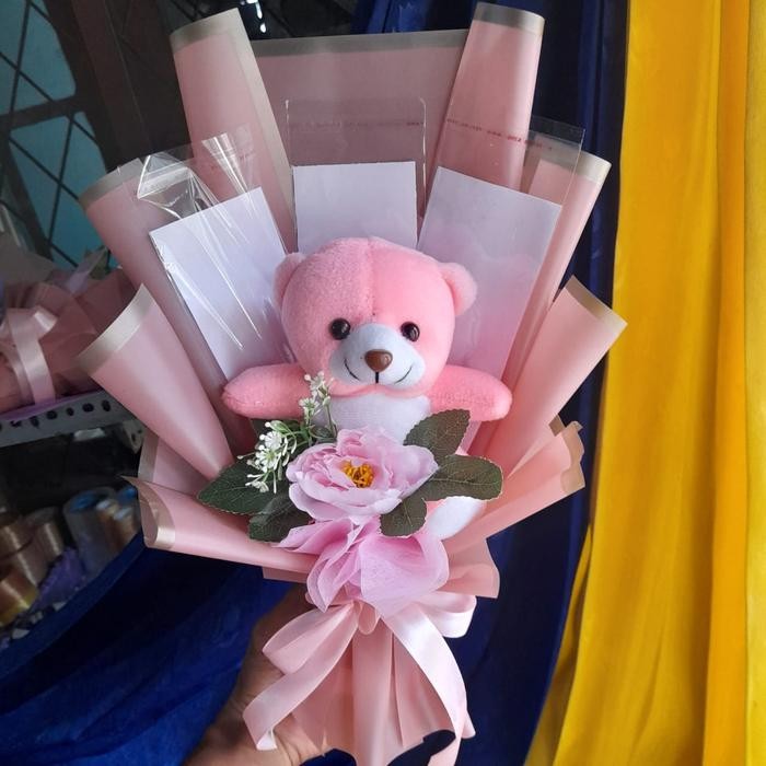buket uang kosongan - buket boneka wadah uang isi 3 ,5 slot free kartu ucapan dan kards packing Kado
