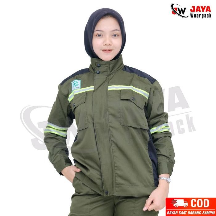 BERKUALITAS ATASAN WEARPACK SAFETY SEMI JAKET ARMY KOMBINASI HITAM