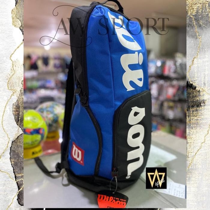 Tas Ransel Tenis Wilson Panjang/Tas tenis/tas raket tenis Wilson Biru Terbaru