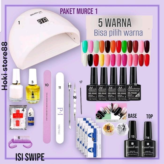 PAKET HEMAT NAIL ART PEMULA/ PAKET NAIL GEL MURAH / PAKET SIMPLE NAIL ART