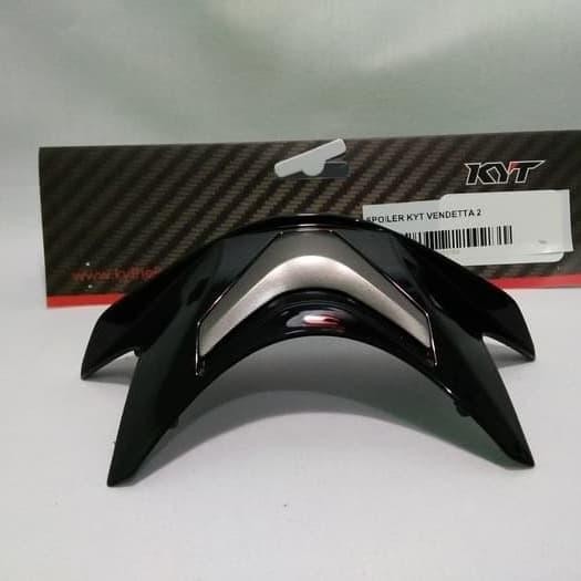 TERMURAH Spoiler Helm KYT Vendetta 2 / Falcon Black Glossy Solid READY STOCK