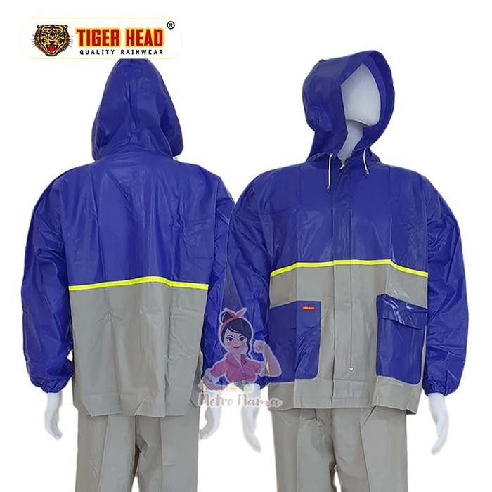 Jas Hujan Tiger Head 68208 Original Ada Kantong Jaket Celana