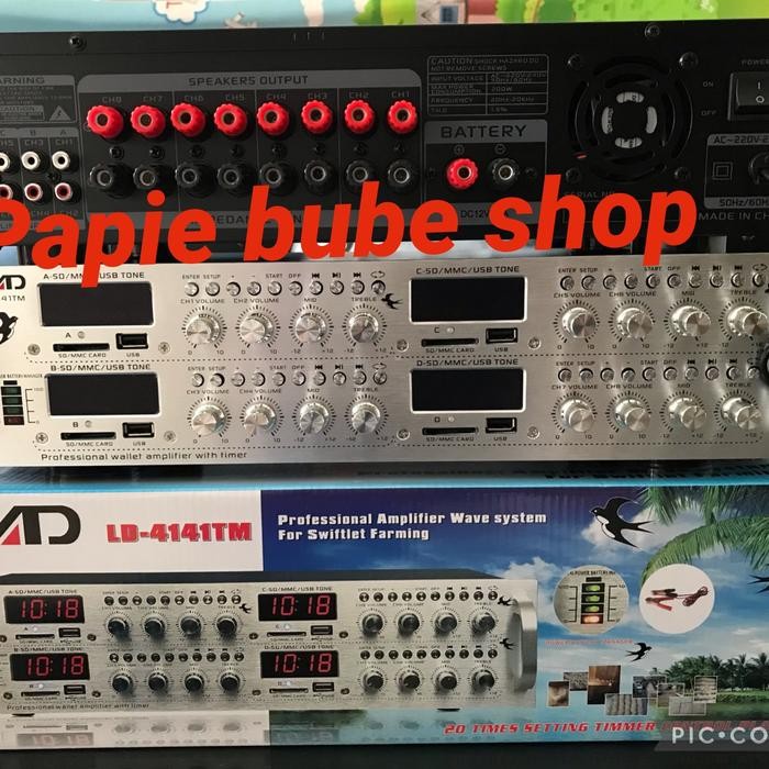 Terbatas Ampli Walet Lad Ld 4141 Tm 4 Player 8 Chanel + Timer Amplifier Walet Terlariss 