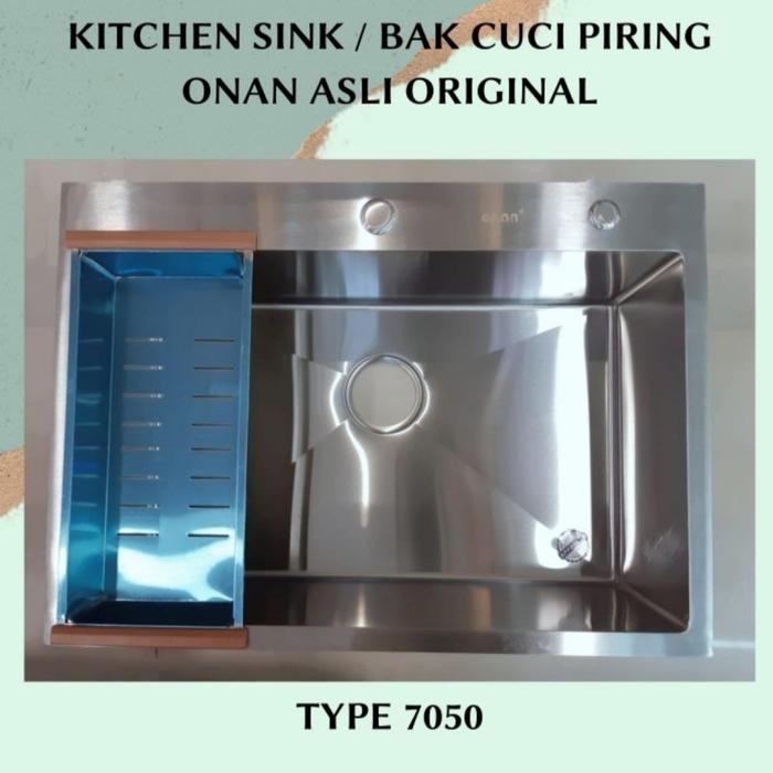 Kitchen Sink Stainless ONAN 7050 /Bak Cuci Piring Kotak Minimalis