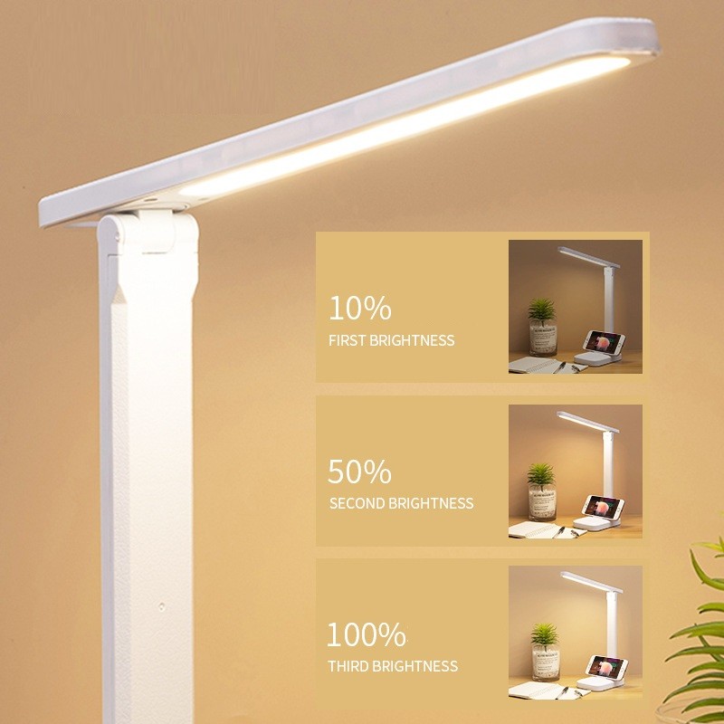 Folding table lamp eye protection touch dimmable LED lamp student dormitory bedroom reading USB rech