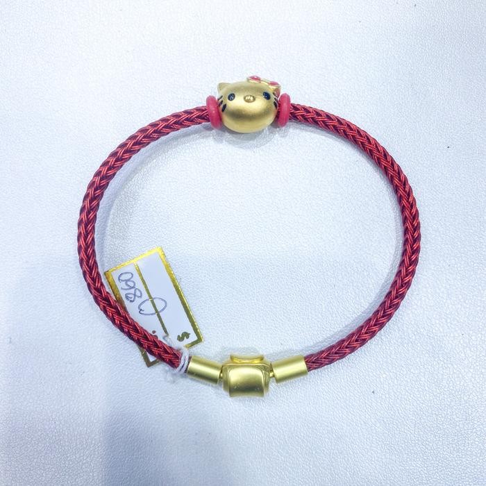 Melayani Faktur Pajak Gelang Tali Hitam Hello Kitty Emas Kuning 999%