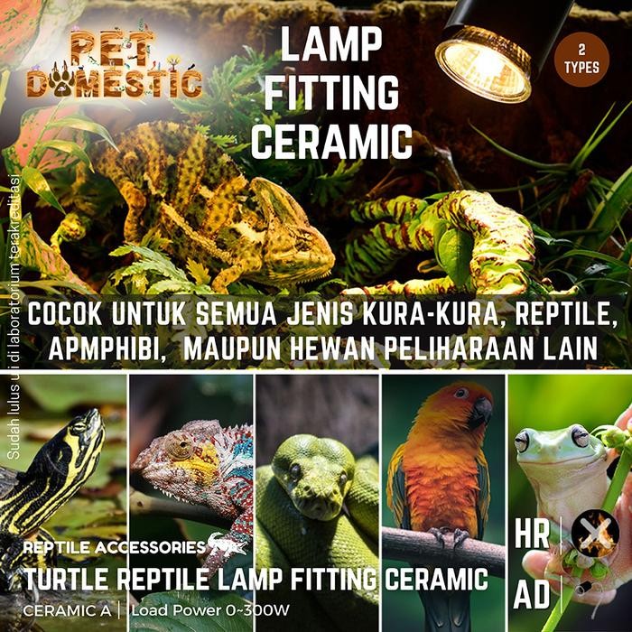PAKET FITTING KERAMIK + LAMPU UVA UVB JEPIT DIMMER LEHER PANJANG PENDEK PENGHANGAT REPTILE KURA KURA