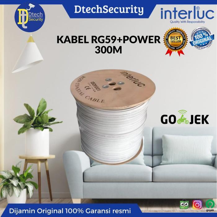 KABEL CCTV RG59+P 300M KABEL COAXIAL RG59 POWER 300M 1 ROLL ORIGINAL