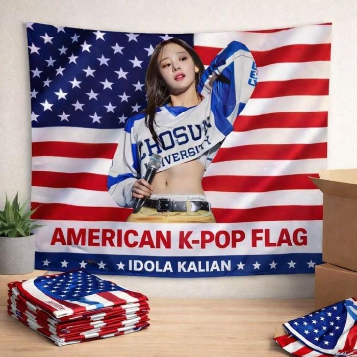 bendera amerika idol Kpop Bendera One Piece kain tetron Bajak Laut bendera amerika custon Full
