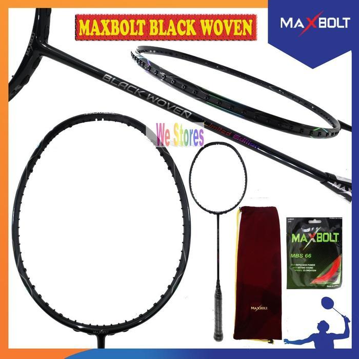 MAXBOLT Black Woven Raket Badminton MAXBOLT Black Woven