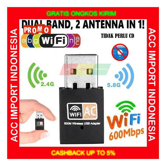 USB WIFI ADAPTOR PENGUAT SINYAL WIFI 5GHZ DUAL BAND REALTEK PC LAPTOP