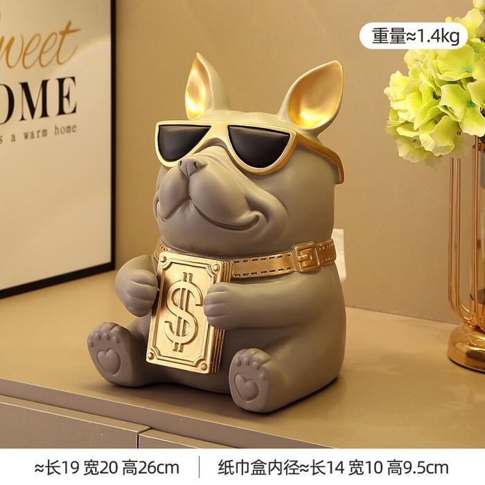 Kotak tissue Model Dog Dollar/ Tempat Tissue Unik Coklat