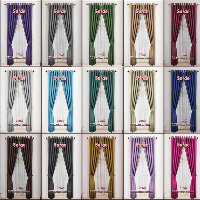 NEW Gorden Pintu Emboss Polos Minimalis - Hordeng - Gordeng - Korden - Tirai