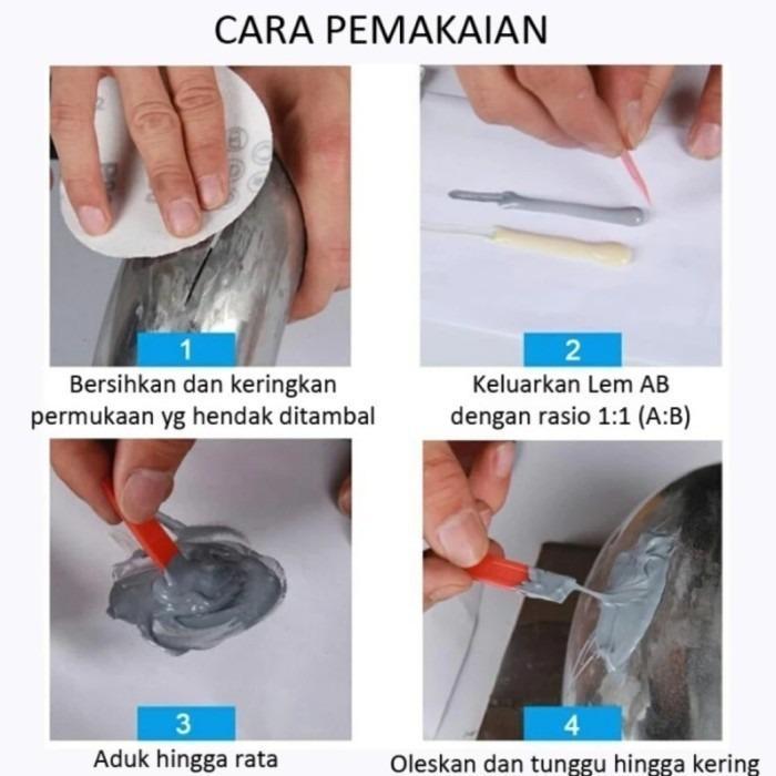 "New" Lem Epoxy AB Kuat Metal Casting Glue Penambal Besi Radiator Anti Bocor Kayu Keramik Plastik