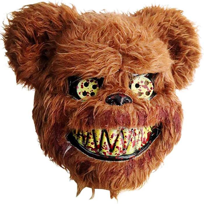 Topeng Beruang Seram Kostum Halloween Berdarah Monster Seram Halloween