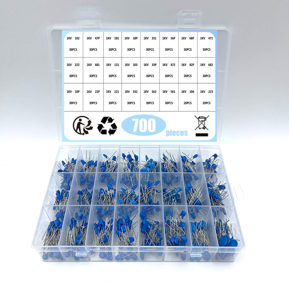 1KV 2KV 3KV 1000V 2000V 3000V 10PF-821PF 24Values Assorted Kit High-Voltage Ceramic Capacitors