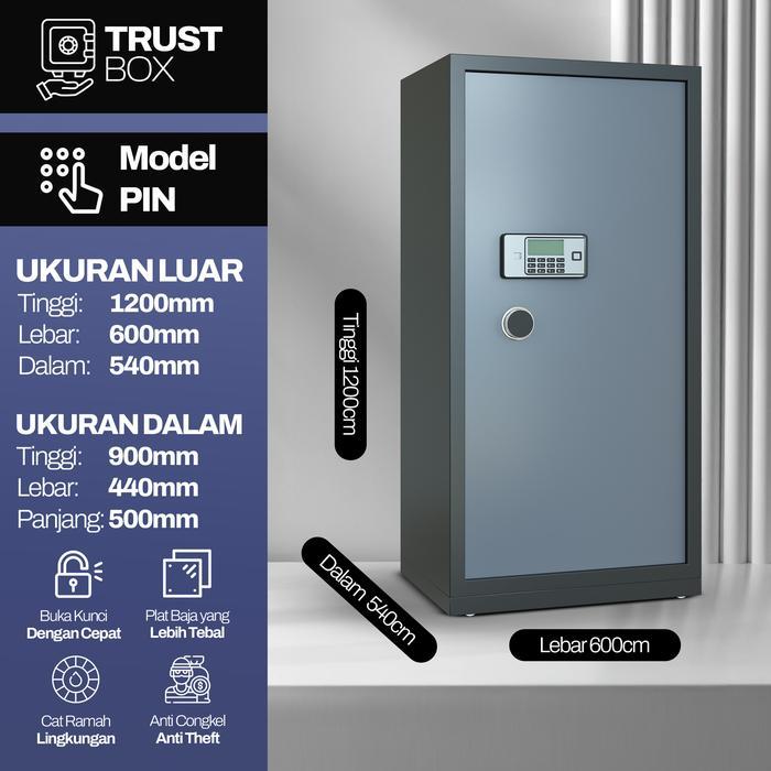 Brankas Besar Tahan Api Ukuran 120 Cm Brankas Uang Elektrik Pin Brankas Besar Uang Anti Api - 120CM-
