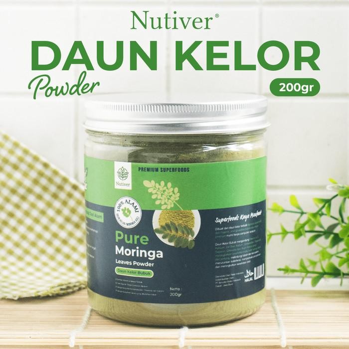 

Stok Baru Nutiver Moringa Powder Bubuk Daun Kelor Murni Pure Premium Organik Daun Kelor Bubuk 200