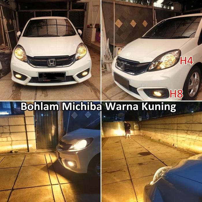 BOHLAM HALOGEN H1 H3 H4 H7 H8 H11 H16 MICHIBA PUTIH KUNING