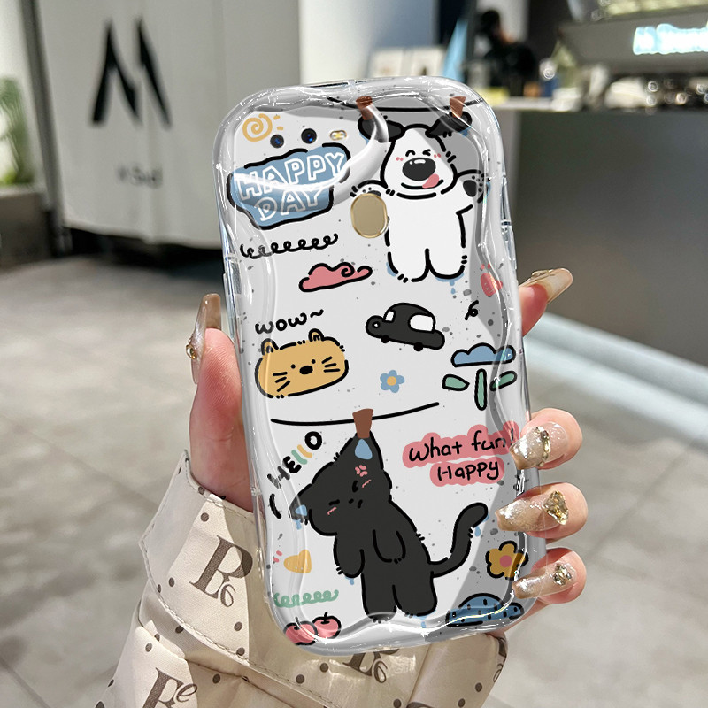 Casing Hp Untuk OPPO A7 A5s A12 A12s A11K Case Casing Menggantung Kucing pole Kasing HP Kesing Silik