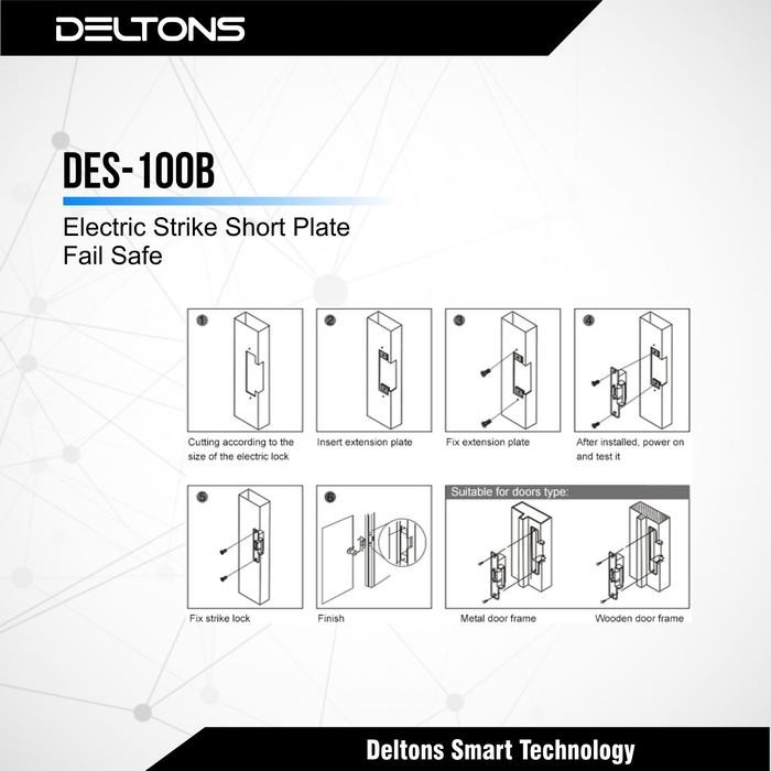 ELECTRIC STRIKE ELEKTRIK DOOR STRIKE LOCK 800KG SHORT PLATE