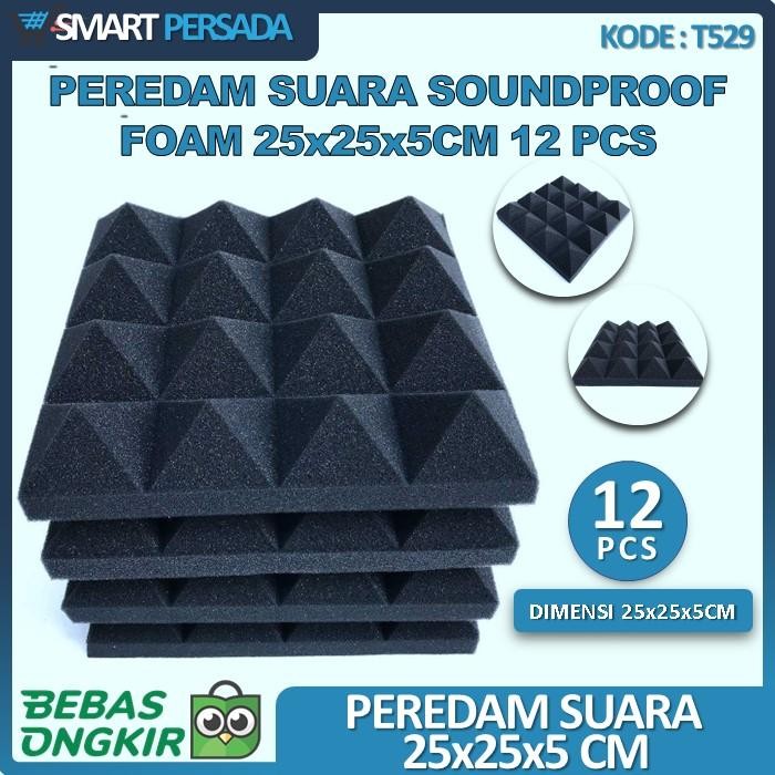 Peredam Suara Ruangan Kamar Dinding Studio Busa Telur Piramid 12Pcs