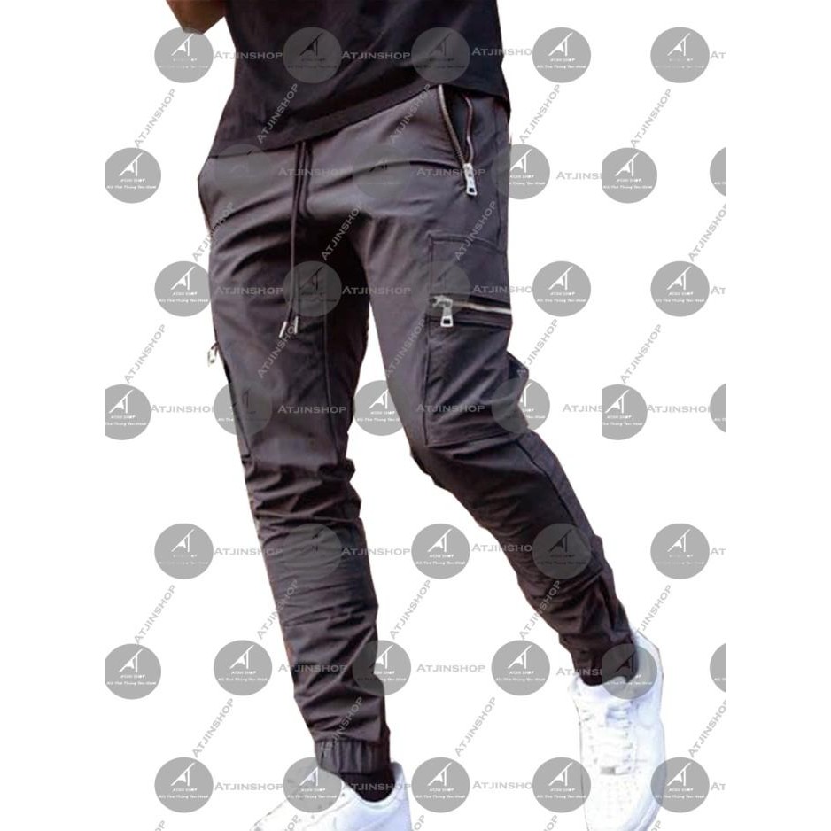 Celana Panjang Joger Jogger Kargo Stealth Pria Katun Stretch Lembut