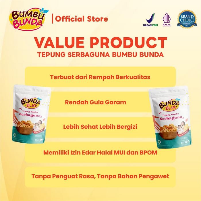 

Stok Baru Bumbu Bunda Elia Tepung Serbaguna Non MSG Non Pengawet / Tepung Bumbu MPASI