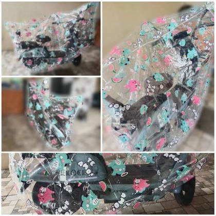 Pilihan- Cover Sepeda Listrik Transparan Motif Karakter Lucu Sarung Motor Listrik Mini Indoor
