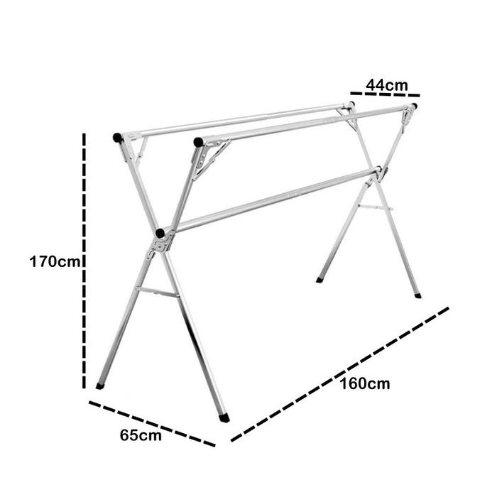 WORLDDREAM Jemuran Baju Lipat Alumunium Jemuran Baju Anti Karat Jemuran Pakaian Jumbo