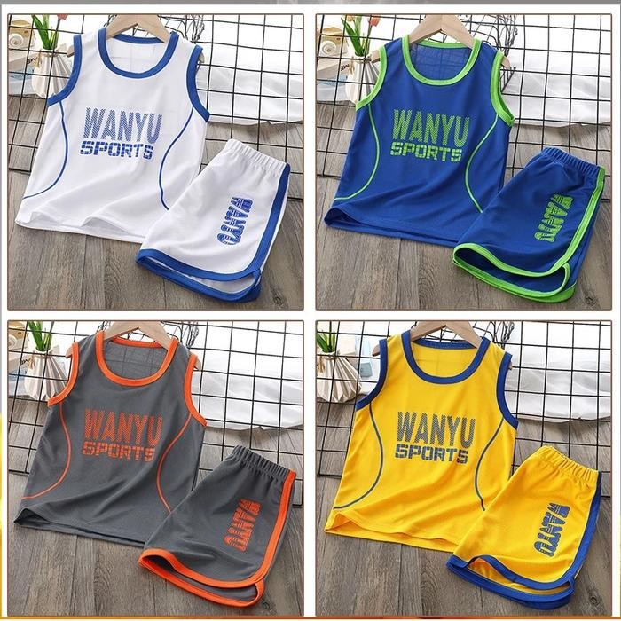 

PREMIUM Motif WANYU Sport Baju Basket Olahraga Kaos Singlet Anak Setelan