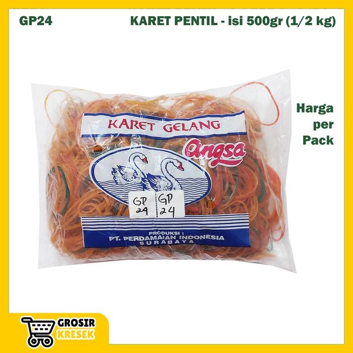 

New GP24 Grosir Gelang Karet Pentil Kiloan DUA ANGSA isi 500 gram 1/2 kg