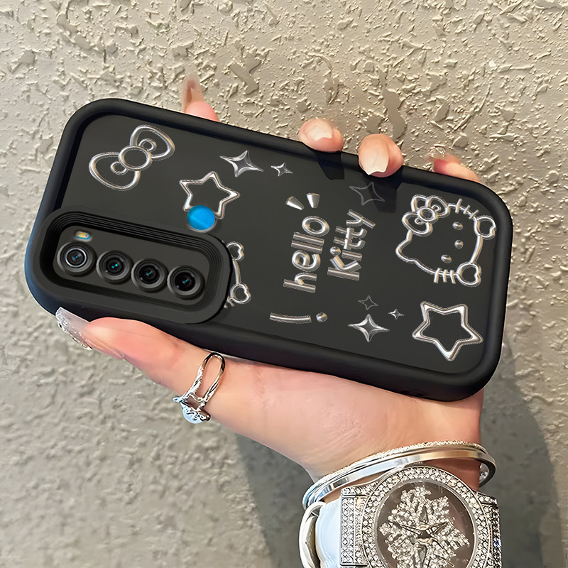 Casing Hp Untuk Xiaomi Redmi Note 8 Redmi Note 8T Redmi Note 8 Pro Case Kucing Perak Softcase Siliko